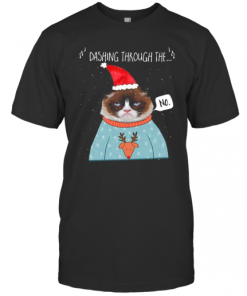 Cat Santa Dashing Through The No Merry Christmas T-Shirt