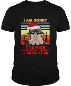 Cat Santa I Am Sorry The Nice Occupational Therapist Is On Vacation Ugly Christmas shirt