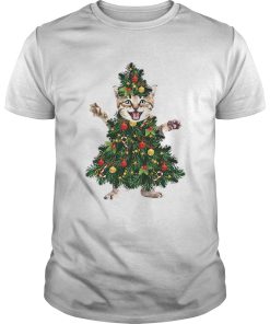 Cat pine Christmas tree shirt