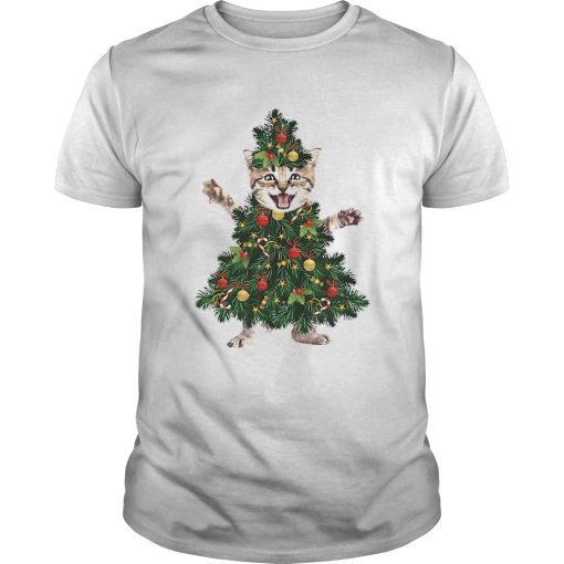Cat pine Christmas tree shirt