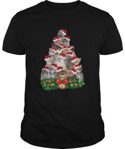 Cats Tree Merry Christmas shirt
