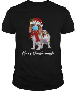 Cavalier King Gorgeous Face Mask Merry Christ Christmas Light shirt