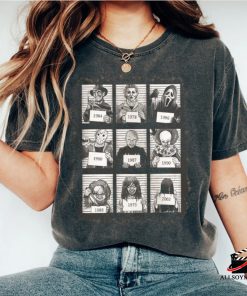 Character Horror Mug Shot T Shirt, Unique Halloween Gifts