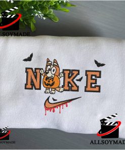 Cheap Bingo Bluey Disney Embroidered Sweatshirt, Nike Halloween Sweatshirt Gifts For Halloween Lovers