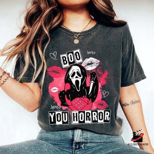 Cheap Halloween Pink Horror Characters T Shirt, Spirit Halloween Ghostface Shirt, Scarface T Shirt