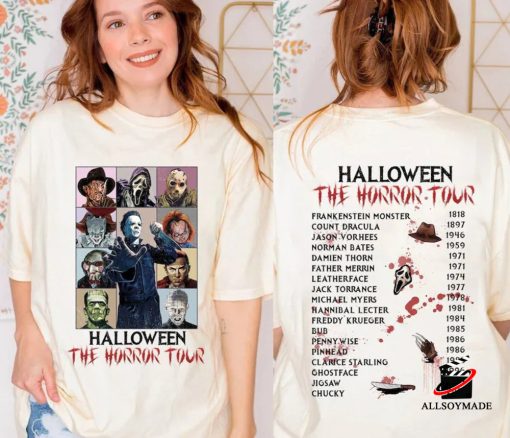 Cheap Haloween The Horror Tour Vintage Michael Myers Shirt, Halloween Gifts For Adults