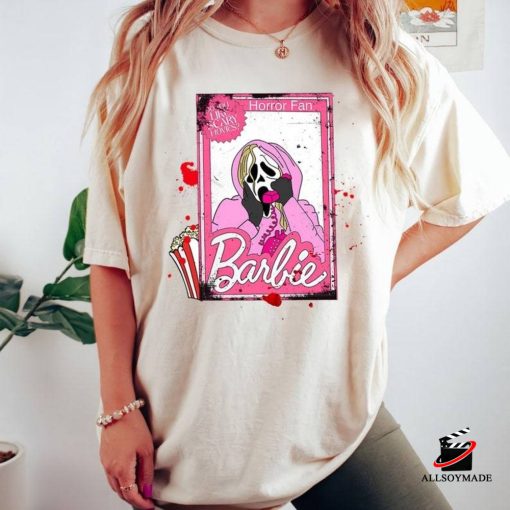 Cheap Horror Barbie Halloween Ghostface T Shirt, Halloween Gift Ideas For Adults