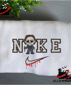 Cheap Michael Myers Nike Embroidered Halloween Sweatshirt, Horror Character Michael Myers Nike Hoodie