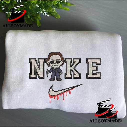 Cheap Michael Myers Nike Embroidered Halloween Sweatshirt, Horror Character Michael Myers Nike Hoodie