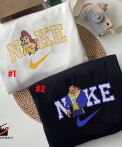 Cheap Princess Belle x The Beast Disney Embroidered Couple Sweatshirt