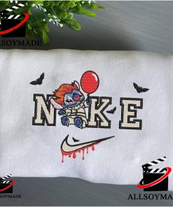 Cheap Stitch Pennywise Nike Embroidered Halloween Sweatshirt, Character Disney Embroidered Sweatshirt