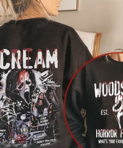 Cheap Woodsboro Horror Film Club Scream Two Sided Shirt, Halloween Horror Nights Shirts