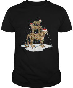 Cheetah Santa Christmas Light Tree shirt