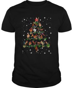 Chickens light Christmas tree shirt