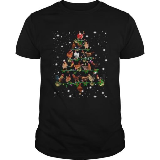 Chickens light Christmas tree shirt