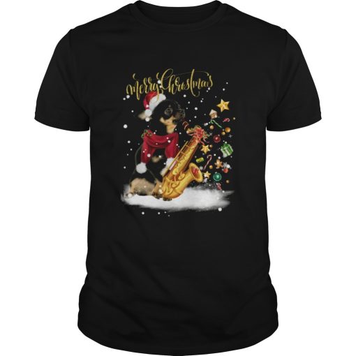 Chihuahua Saxophone Merry Christmas shirt
