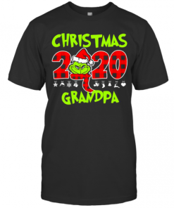 Christmas 2020 Grandpa Grinch Hat Santa Claus Merry Xmas T-Shirt