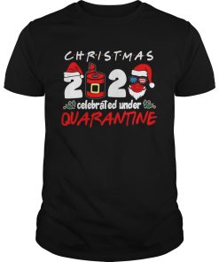 Christmas 2020 Santa Claus Face Mask Celebrated Under Quarantine shirt