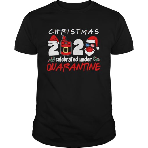 Christmas 2020 Santa Claus Face Mask Celebrated Under Quarantine shirt