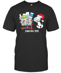 Christmas 2020 Snoopy Wear Hat Santa Mask Go To Shopping Christmas T-Shirt