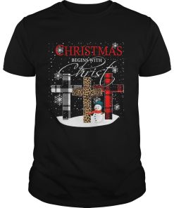 Christmas Begins With Christ Sowman Jesus Christmas Ugly shirt