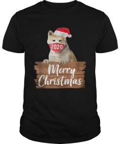 Christmas Dog Akita 2020 Mask Santa Hat shirt