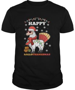 Christmas Happy HallothanksMas Turkey Llama Xmas shirt