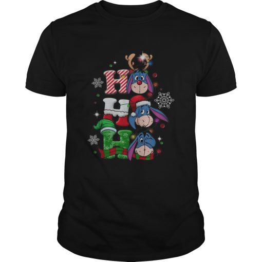 Christmas Ho Ho Ho Santa Reindeer and Eeyore shirt