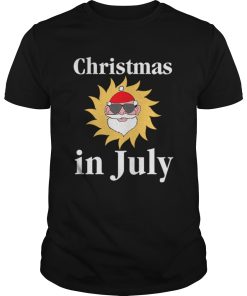 Christmas In July Funny Sunny Santa Holiday Graphic shirt