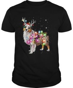Christmas Lights Australian Shepherd Dog T-Shirt