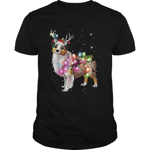Christmas Lights Australian Shepherd Dog T-Shirt