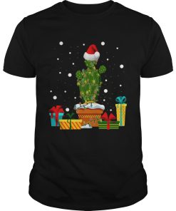 Christmas Lights Cactus Lover Funny Xmas shirt