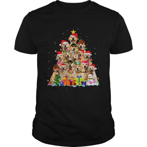 Christmas Pajama Golden Retrievers Tree Xmas Gift Dog Lover shirt