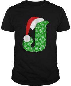 Christmas Santa Monogram Letter J Holiday shirt