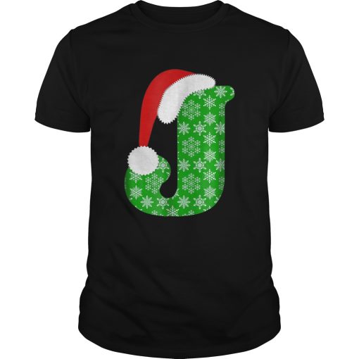 Christmas Santa Monogram Letter J Holiday shirt