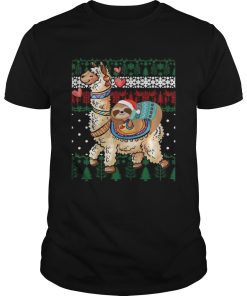 Christmas Santa Sloth And Llama Christmas shirt