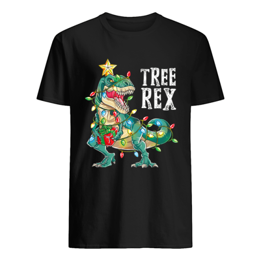 Christmas Shirts for Boys Kids Dinosaur Tree Rex Pajamas Men T-Shirt