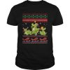 Christmas Three Alligator Crocodile Gift Lights Santa Hat shirt