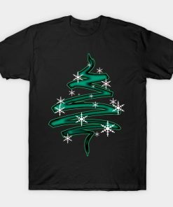 Christmas Tree Abstract with snowflakes T-shirt