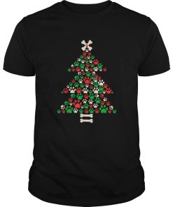 Christmas Tree Made Of Bones And Paw Prints shirt
