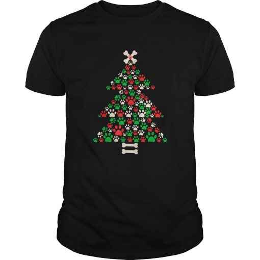 Christmas Tree Made Of Bones And Paw Prints shirt