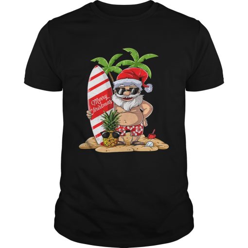 Christmas in July Santa Hawaiian Surfing T-Shirt