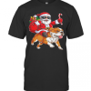 Claus Riding Bulldog Merry Christmas T-Shirt