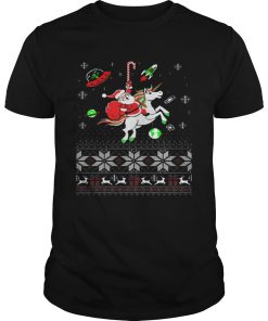 Colorful Santa Unicorn Ugly Christmas shirt
