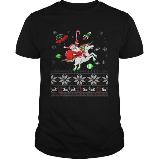 Colorful Santa Unicorn Ugly Christmas shirt