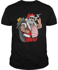 Cool Santa Claus Yule Tattoo Funny Christmas Xmas Gift shirt