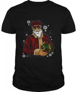 Cool Santa Police Officer Giving Gift On Ugly Christmas shirt