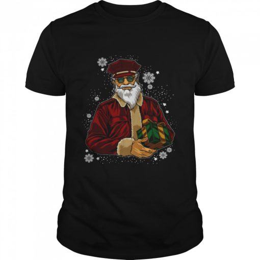 Cool Santa Police Officer Giving Gift On Ugly Christmas shirt