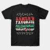 Cool Santa’s Favorite Phlebotomist Groovy Christmas Santa Lover Xmas Costume T-Shirt