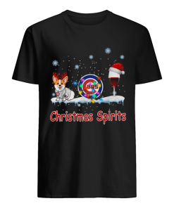 Corgi Chicago Cubs Christmas and wine spirits shirt